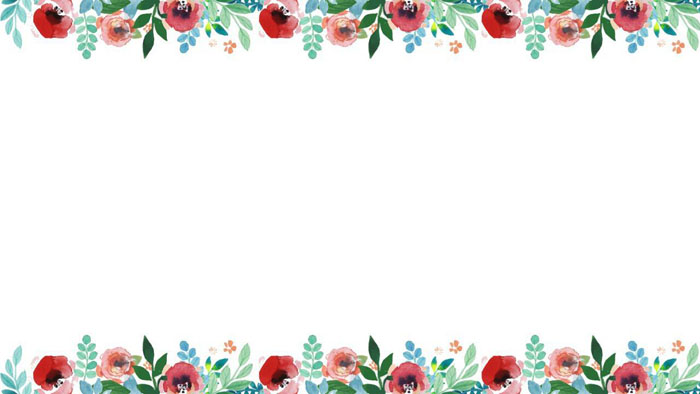 三张水彩花卉PPT背景图片