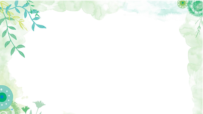 绿色清新水彩手绘叶子PPT背景图片