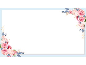 四张淡雅水彩花卉PPT边框背景图片